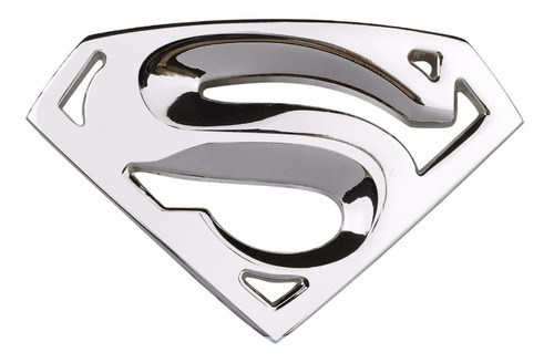 Sticker Carro Moto Dc - Metal Mod. Simbolo Superman Plateado