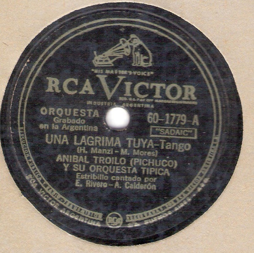 Anibal Troilo: Una Lagrima Tuya-patetico / 78 Rpm Rca Victor