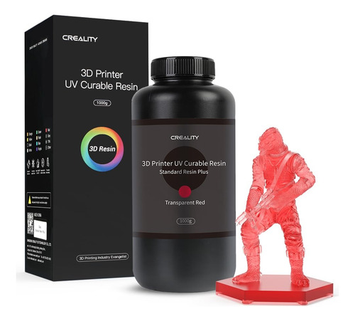 Resina 3d Uv Creality Estándar Plus 1000g Rojo Transparente