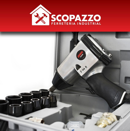 Imagen 3 de 9 de Llave De Impacto Neumatica Omaha Eje 1/2 + 16 Acc Maletín