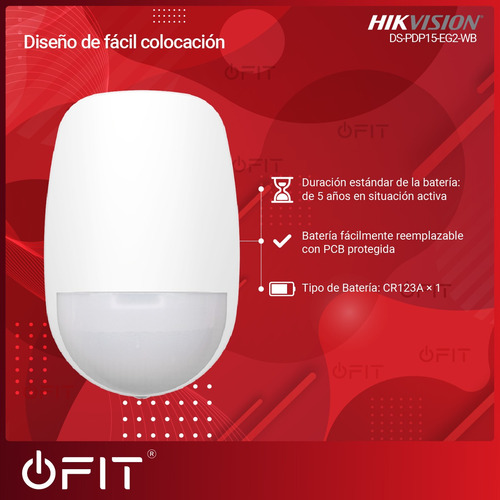 Imagen 3 de 10 de Sensor Hikvision Pir Inalámbrico Ax Pro Antimascotas