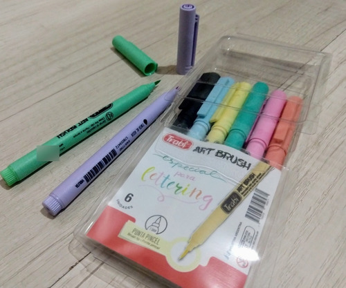 Imagen 5 de 6 de Marcador Punta De Pincel Trabi Lettering 5 U. Pastel Devoto