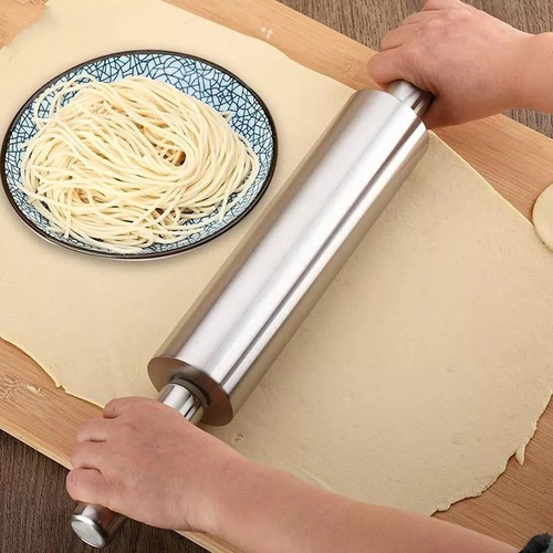 Rolo De Massa Inox Pizza Macarrão Antiaderente Grande 39cm