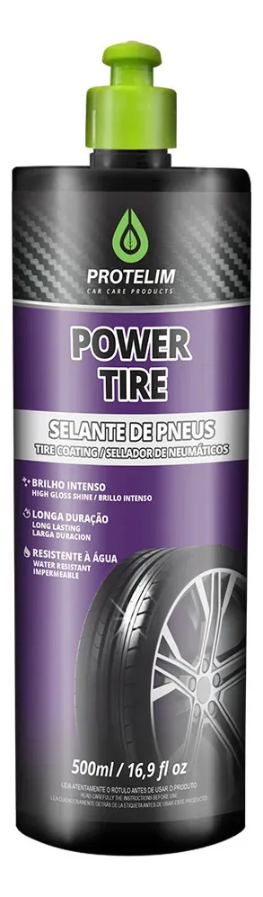 Selante Power Tire Pretinho Protelim 500ml Pro Brilho Intenso e Duradouro