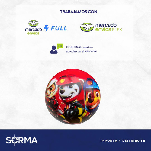 Pelota Goma Paw Patrol Licencia Oficial Sorma 10160