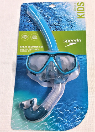 Speedo Kids' Surf Gazer Mascara + Snorkel   Conjunto - Azul