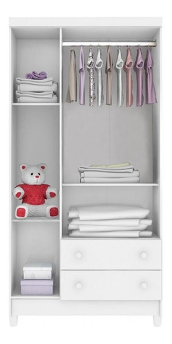 Imagem 3 de 6 de Quarto Bebê Berço Guarda Roupa Cômoda Fraldário Branco