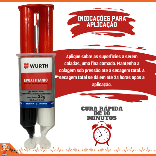 10 Cola Epoxi Titanium Aluminio Ferro Cobre Metal Cabeçote