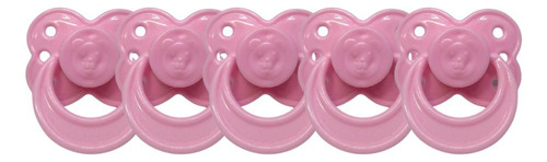 Chupetas Bonecas Bebê Reborn Bico Brinquedos Cor Rosa Kit 05