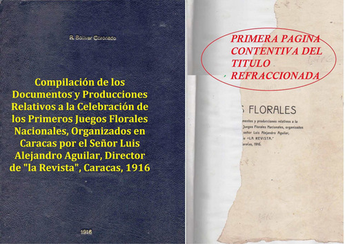 Primeros Juegos Florales Nacionales Caracas 1916