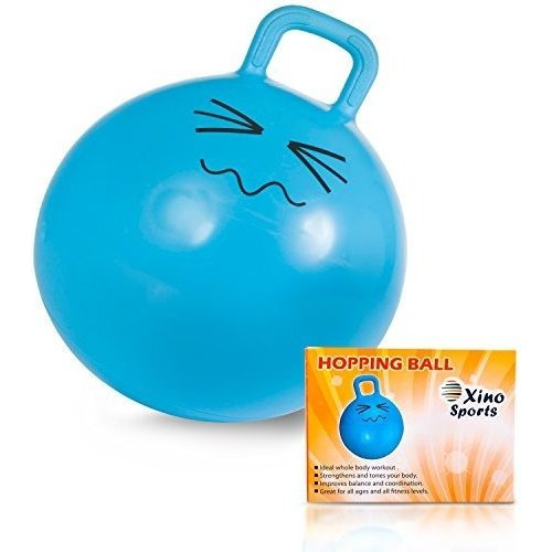 Balon Saltador Con Mango Para Niños Color Azul De Plastico