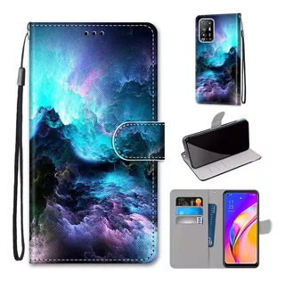 Estojo De Couro Pu Para Oppo F19 Pro+5g/a94 5g/a95 5g