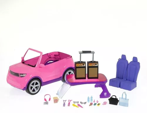 Carro Da Barbie Transformável Em Palco De Musica Com Bateria