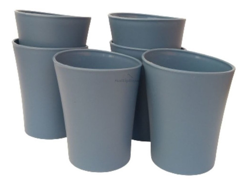 Kit 06 Copos Plastico Duro Resistente Bebidas 300ml Azul