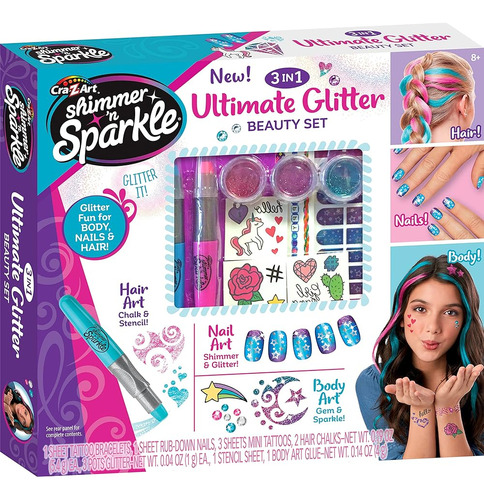 Cra-z-art Shimmer N Sparkle 3-en-1 Ultimate Glitter Beauty S
