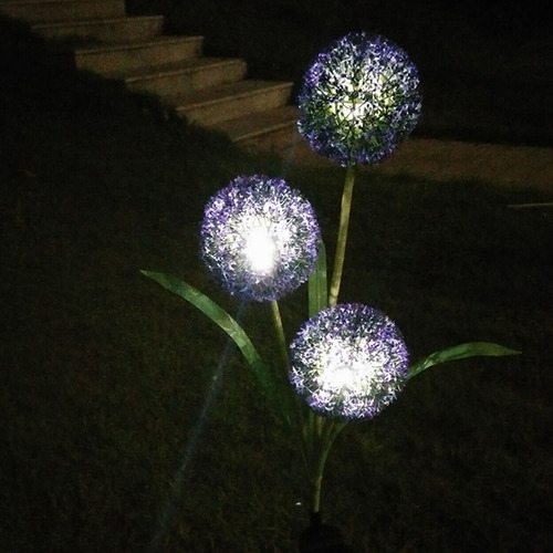 Lámpara De Césped Con 3 Led Con Forma De Diente De León Y En