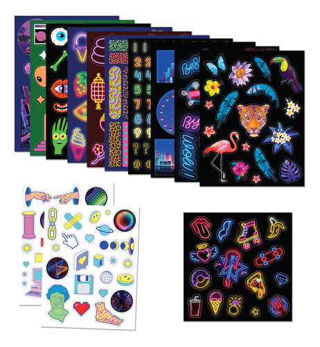 Kaleidoscope Sticker Bomb Electric Neon