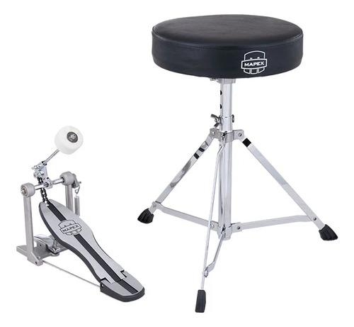 Set Bateria Mapex Comet Black + Asiento + Platillos