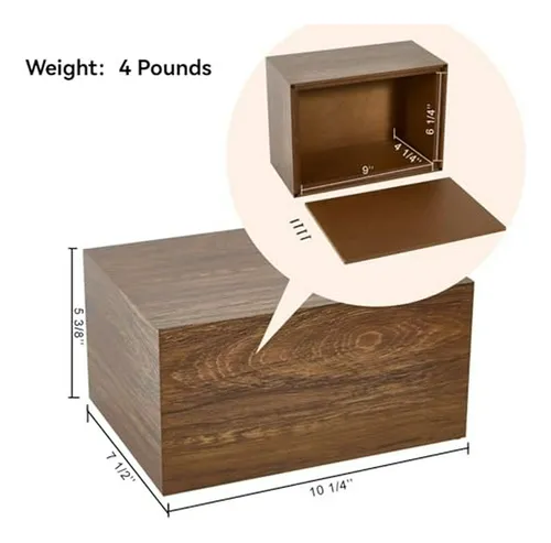 Urna De Madera Para Cenizas Adulto, Caja Funeraria 240 Lbs