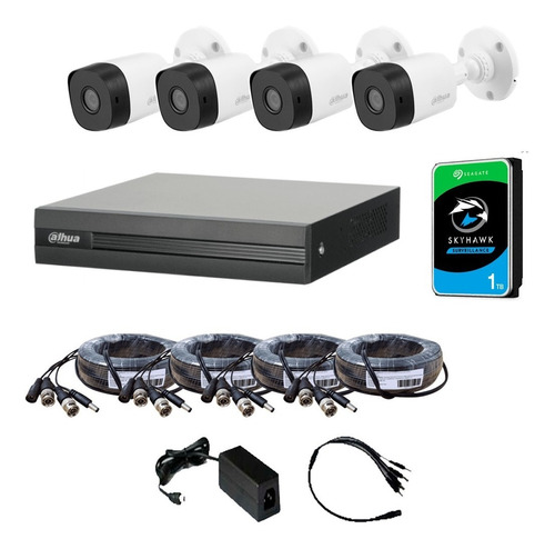 Kit 4 Camaras 2mp + Dvr 5mp Lite Wizsense + Hhd 1tb + Acceso