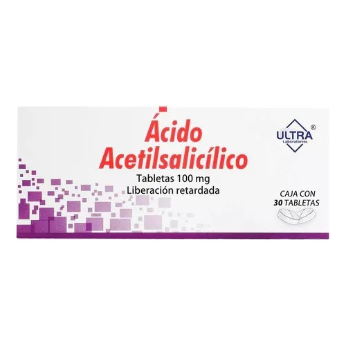 Acido Acetilsalicílico 100mg C/30 Tabletas Lr Ultra