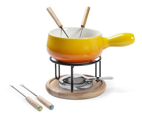 Imagem 2 de 2 de Conjunto Para Fondue 9pcs Brinox Amarelo 1256/108