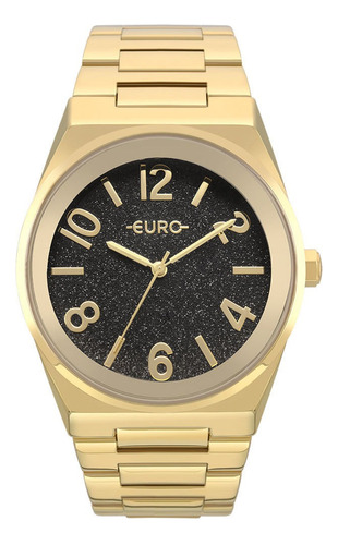 Relógio Feminino Euro Glitz Dourado A Prova D'água 24h