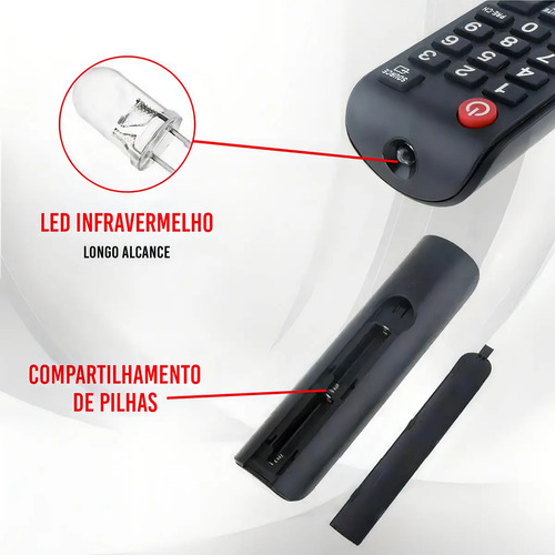 Controle Remoto Universal FBG Para Smart Compativel Com TV Samsung Plástico ABS