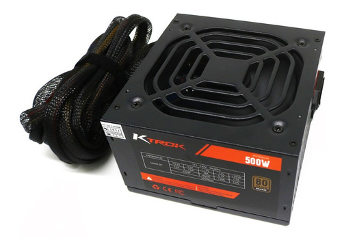 Fonte Atx 500w Real Ktrok Kt-ps500w 80+bronze Pfc Ativo Cor Preto 110V/220V