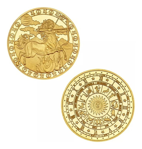 Monedas Doradas Signo Del Zodiaco Amuleto Astrología