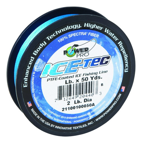 Power Pro Ice-tec Linea Hielo Yarda Libra Color Azul