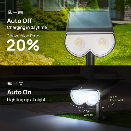 Focos Solares Para Exteriores Jardin Luz Automatica Patio Cool White 6500k