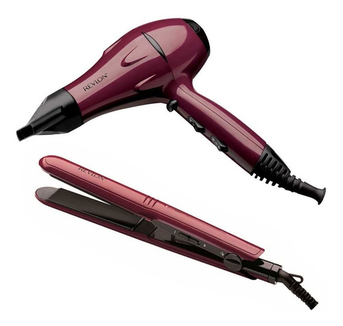 Imagen 2 de 7 de Combo: Secador De Pelo 2000w + Planchita De Pelo Revlon Full