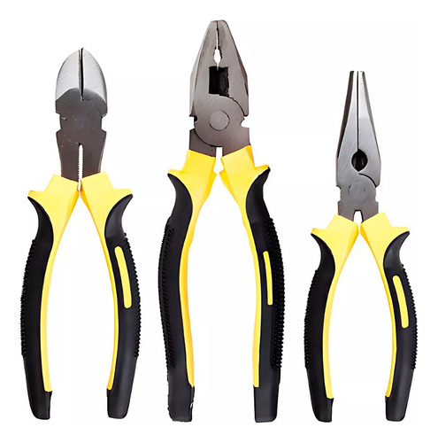 Alicate Universal Bico Corte Diagonal Profissional Kit 3