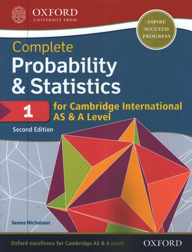 Complete Probability & Statistics 1 For Cambridge International As & A Level (2nd.ed.) Coursebook, De Vv. Aa.. Editorial Oxford University Press, Tapa Blanda En Inglés Internacional