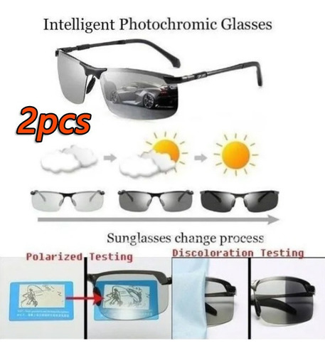 2× Gafas De Sol Fotocromáticas Hombre Polarizadas