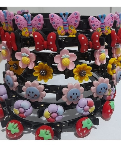 Diademas Con Pinzas, Diseños Variados X 1, Para Niñas.