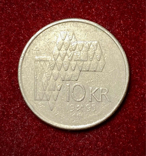 Moneda 10 Coronas Noruega 1995 Km 457 Harald 5