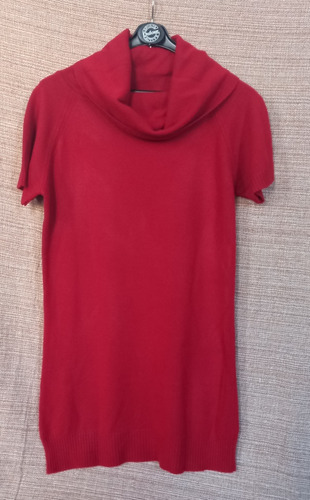 Sweater Suéter Ver Largo Polera Vestido Tejido Rojo Talle M