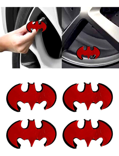 Tapon Valvula De Aire Logotipo Batman 4pz Varios Colores