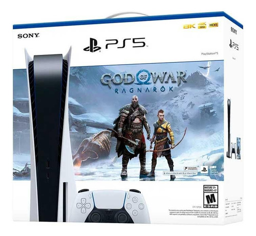 Imagen 2 de 4 de Sony Playstation 5 825gb God Of War Ragnarok Blanco