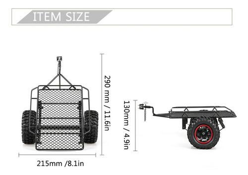 Carro De Reboque Para 1:10 Hsp Axial Scx10 D90 Hpi Rc Rock