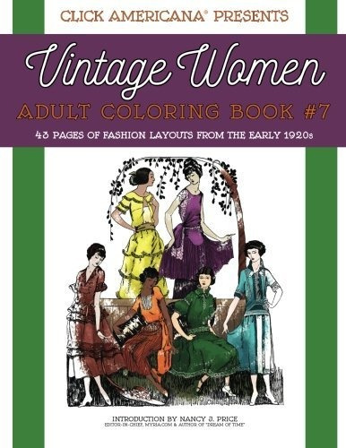 Libro De Colorear Para Adultos De Mujeres Vintage 7 Disenos 