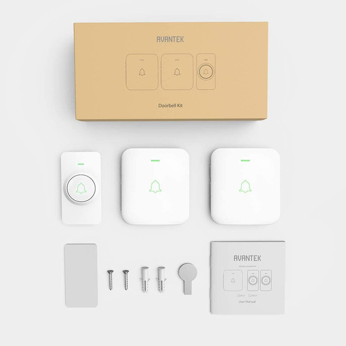 Timbre Inalambrico 52 Sonidos Doorbell 5 Niveles 2 Receptore