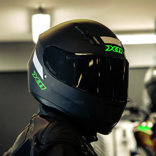 Capacete X11 Trust Pro Shadow Hvz Preto Fosco Neon