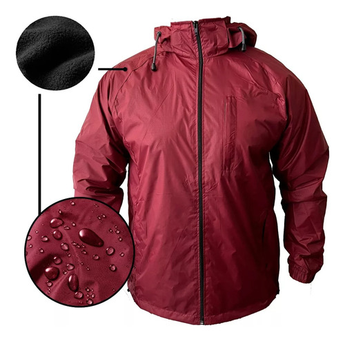 Corta Viento Hombre Impermeable Con Polar