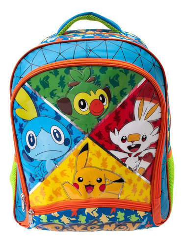 Mochila Escolar Primaria Pokemon Color Amarillo/Rojo/Azul