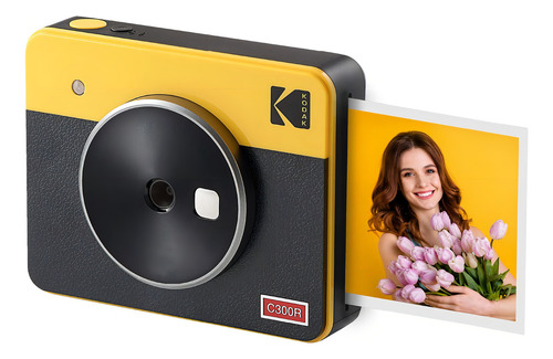 Kodak Mini Shot 3 Retro 4pass 2-en-1 Cámara Instantánea Y Impresora De Fotos (7,6x7,6cm) + 8 Hojas, Amarillo
