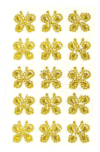 Wrapables Mariposa Cristal Adhesivo Rhinestones Gemas, Oro
