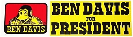 Ben Davis For President Bumper Sticker 100% Authentic, Model